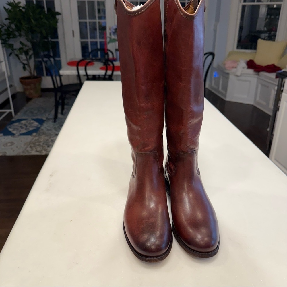 Frye Melissa Button 2 Tall Women’s Leather Boots Redwood Size 6.5 NEW - Picture 4 of 16